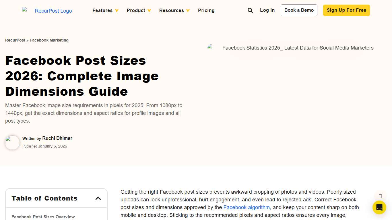 Facebook Post Sizes 2026: Complete Image Dimensions Guide